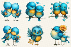 Quirky Valentine Love Birds Clipart Bundle - CraftNest - Digital Crafting and Art