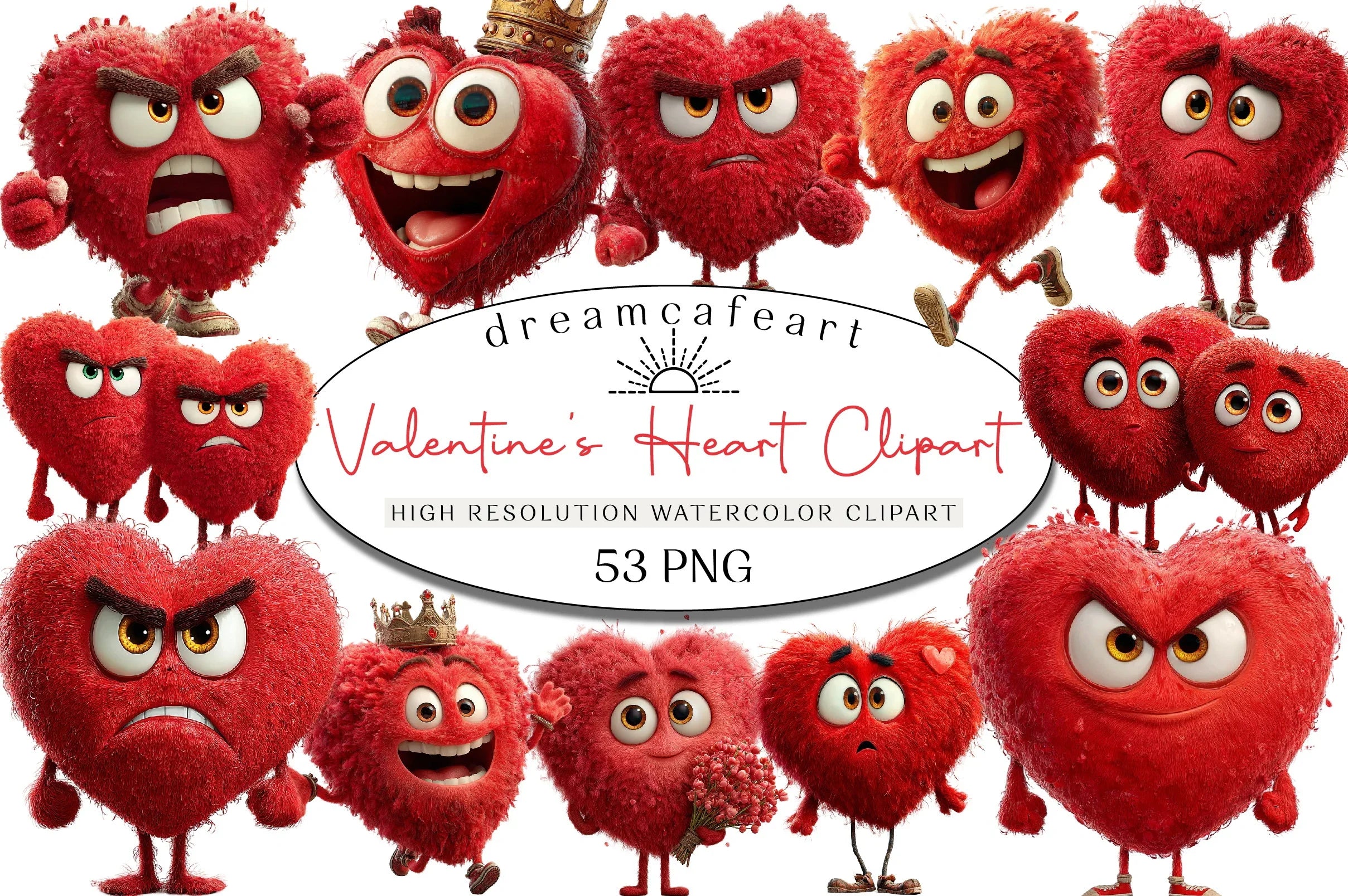 Quirky Valentine's Heart Clipart Bundle - CraftNest - Digital Crafting and Art
