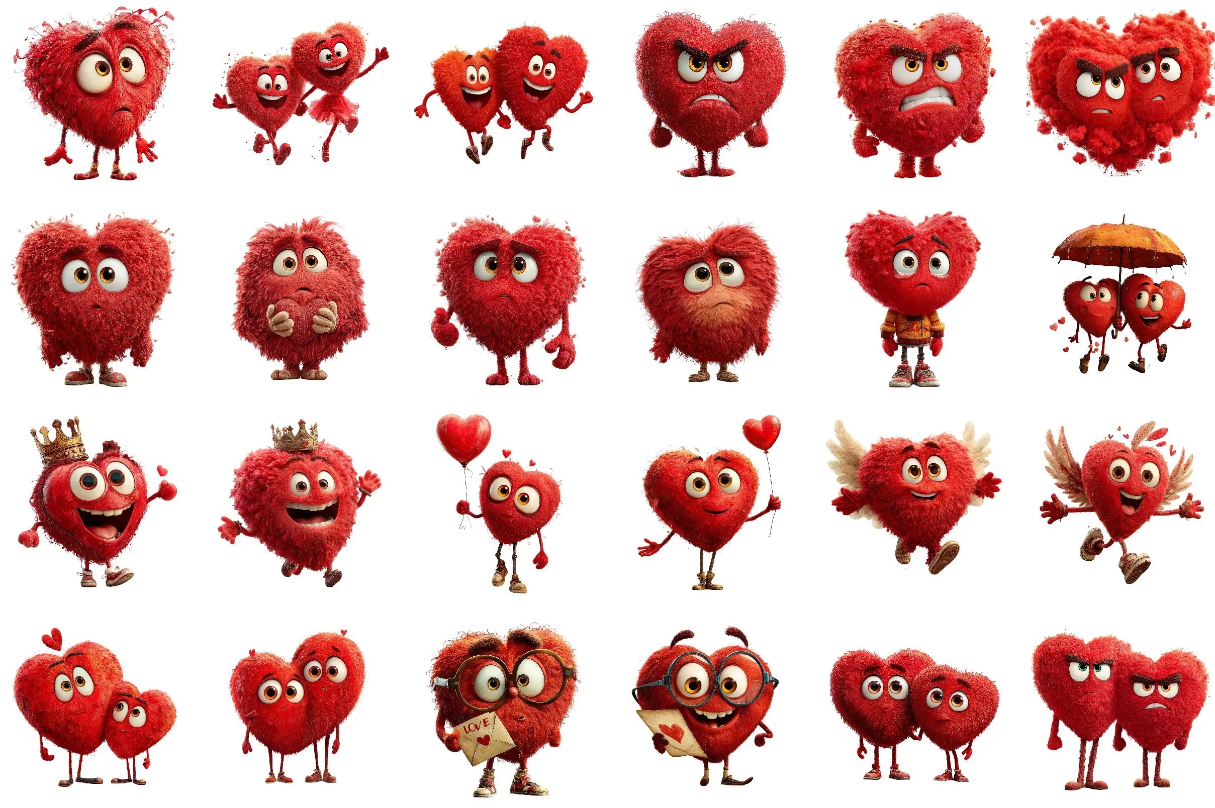 Quirky Valentine's Heart Clipart Bundle - CraftNest - Digital Crafting and Art