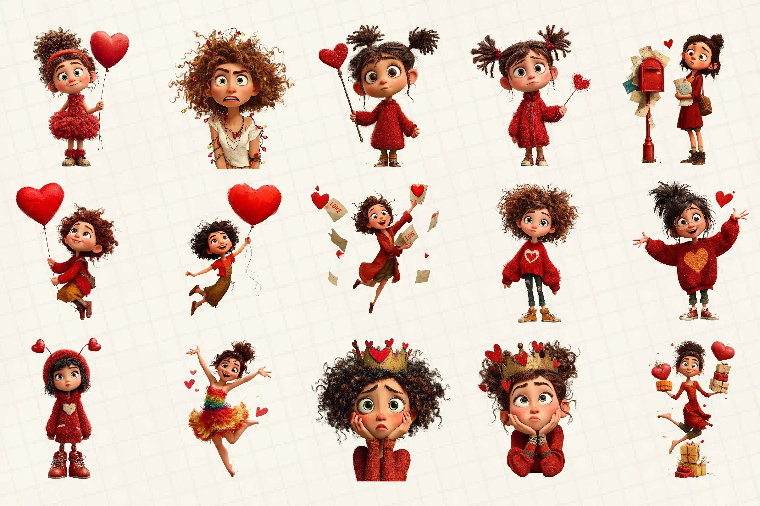 Quirky Valentine's Girl Clipart Bundle - CraftNest - Digital Crafting and Art