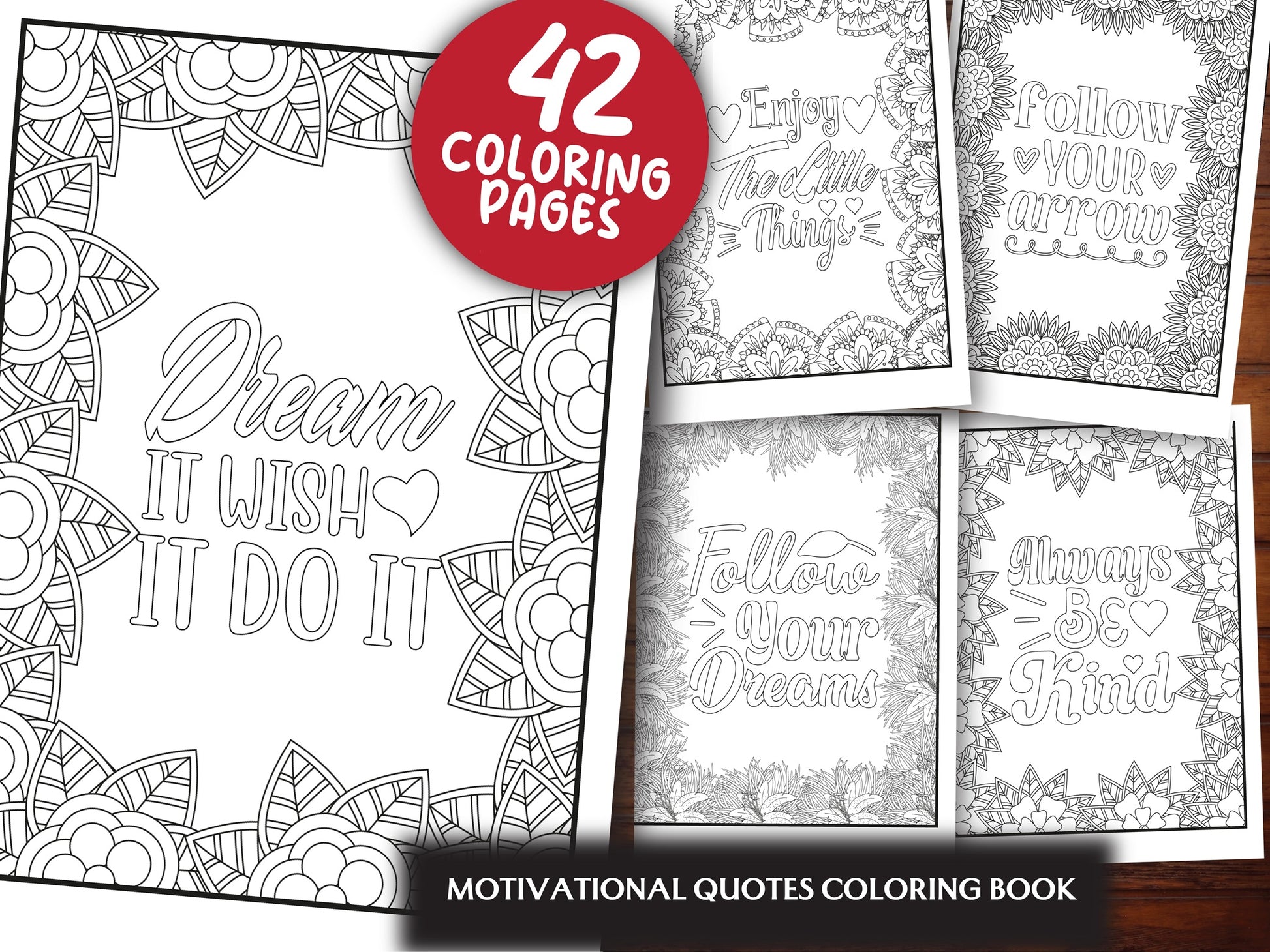 Motivational Quotes Coloring Book Collection - CraftNest - Digital Crafting and Art