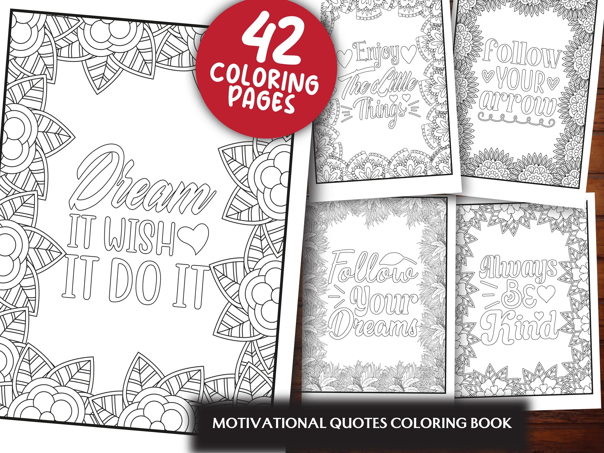 Motivational Quotes Coloring Book Collection - CraftNest - Digital Crafting and Art