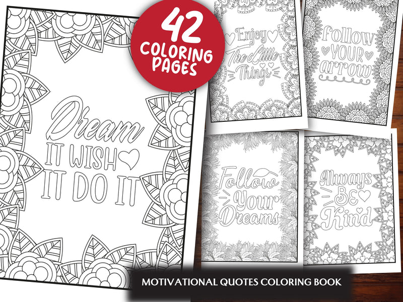 Motivational Quotes Coloring Book Collection - CraftNest - Digital Crafting and Art
