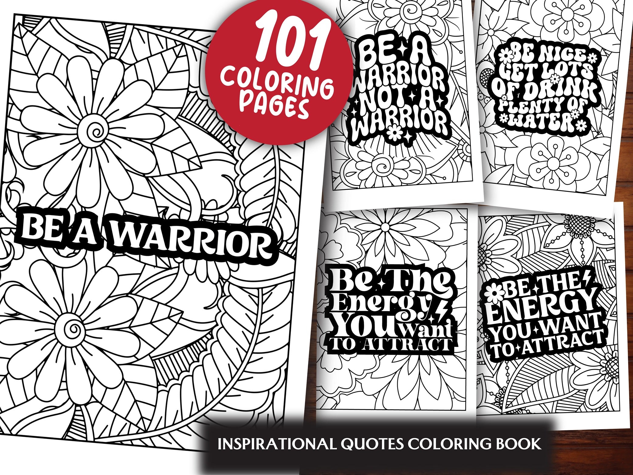 Inspirational Quotes Coloring Book - CraftNest - Digital Crafting and Art