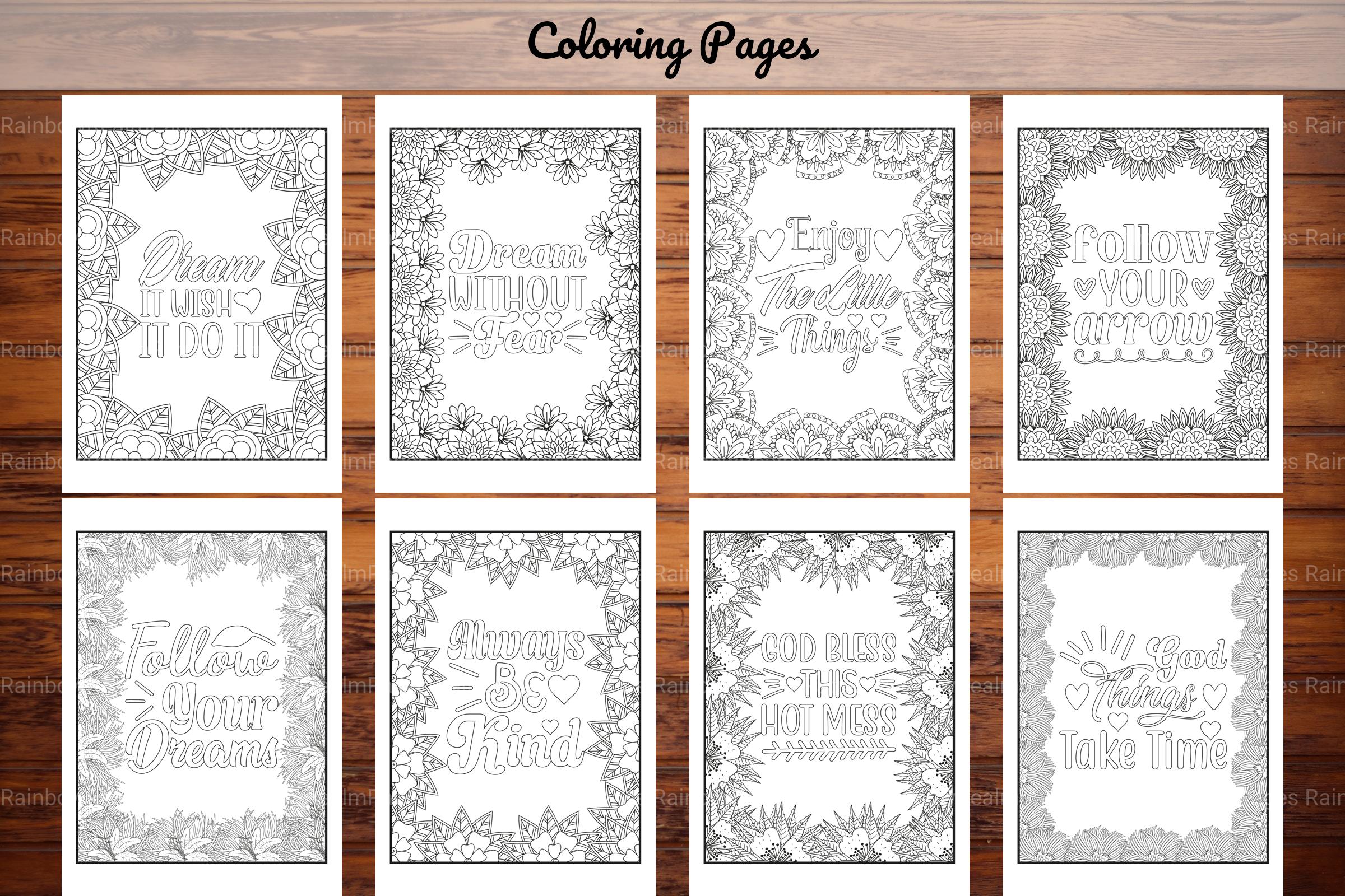 Motivational Quotes Coloring Book Collection - CraftNest - Digital Crafting and Art
