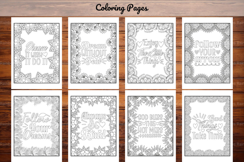 Motivational Quotes Coloring Book Collection - CraftNest - Digital Crafting and Art