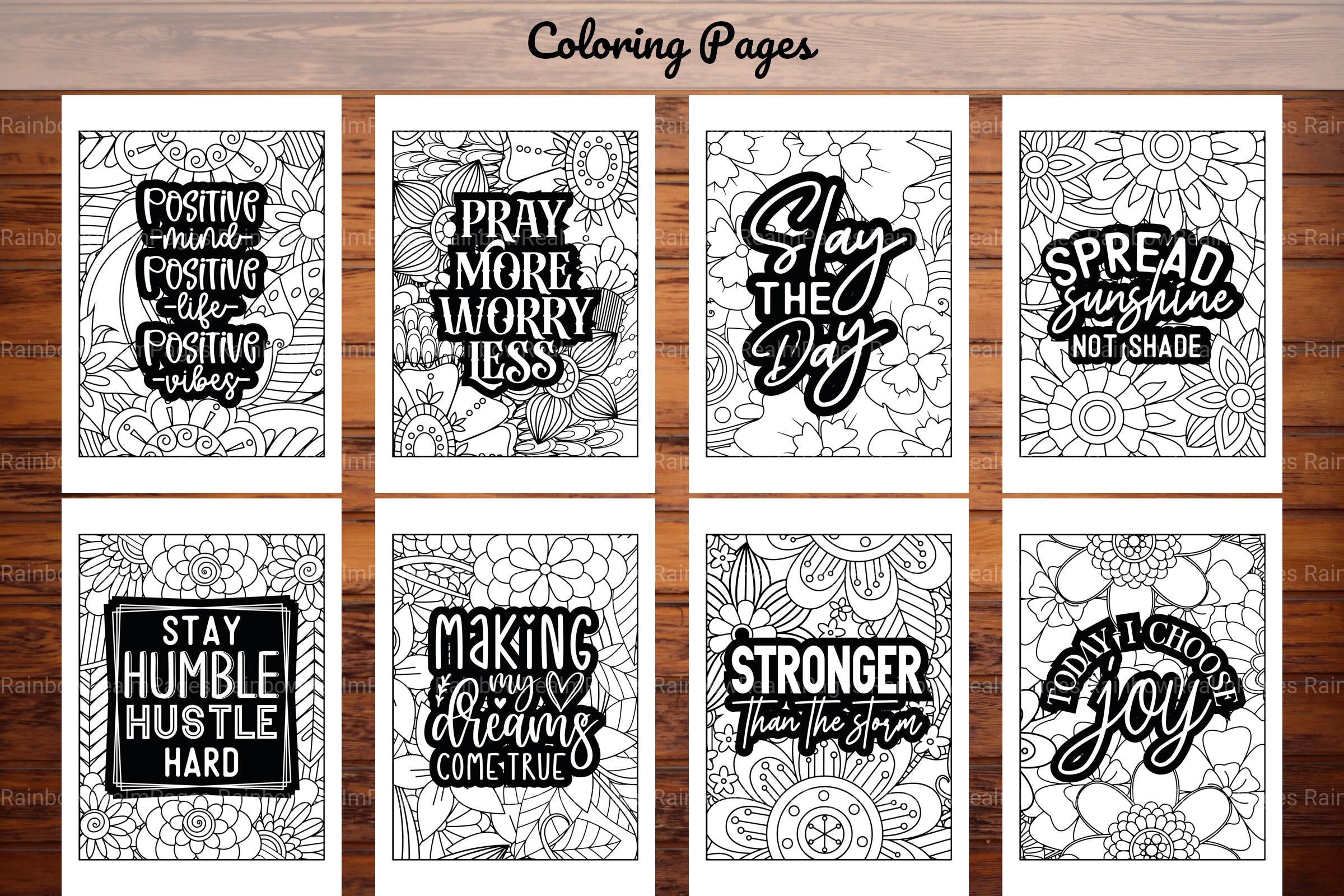 Inspirational Quotes Coloring Book - CraftNest - Digital Crafting and Art