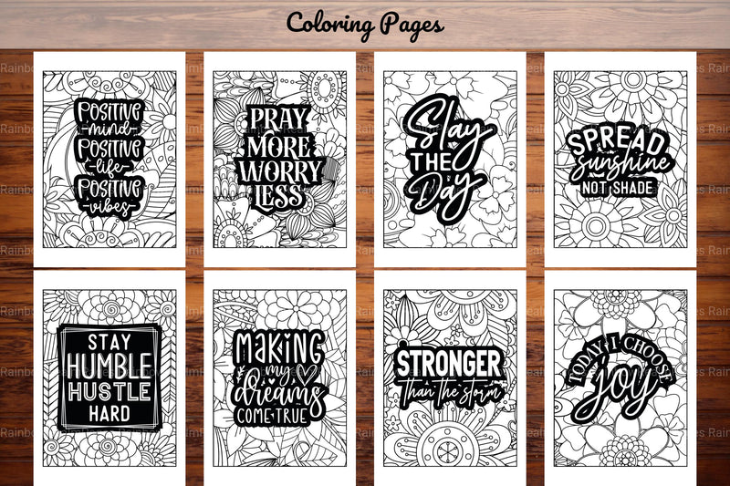 Inspirational Quotes Coloring Book - CraftNest - Digital Crafting and Art