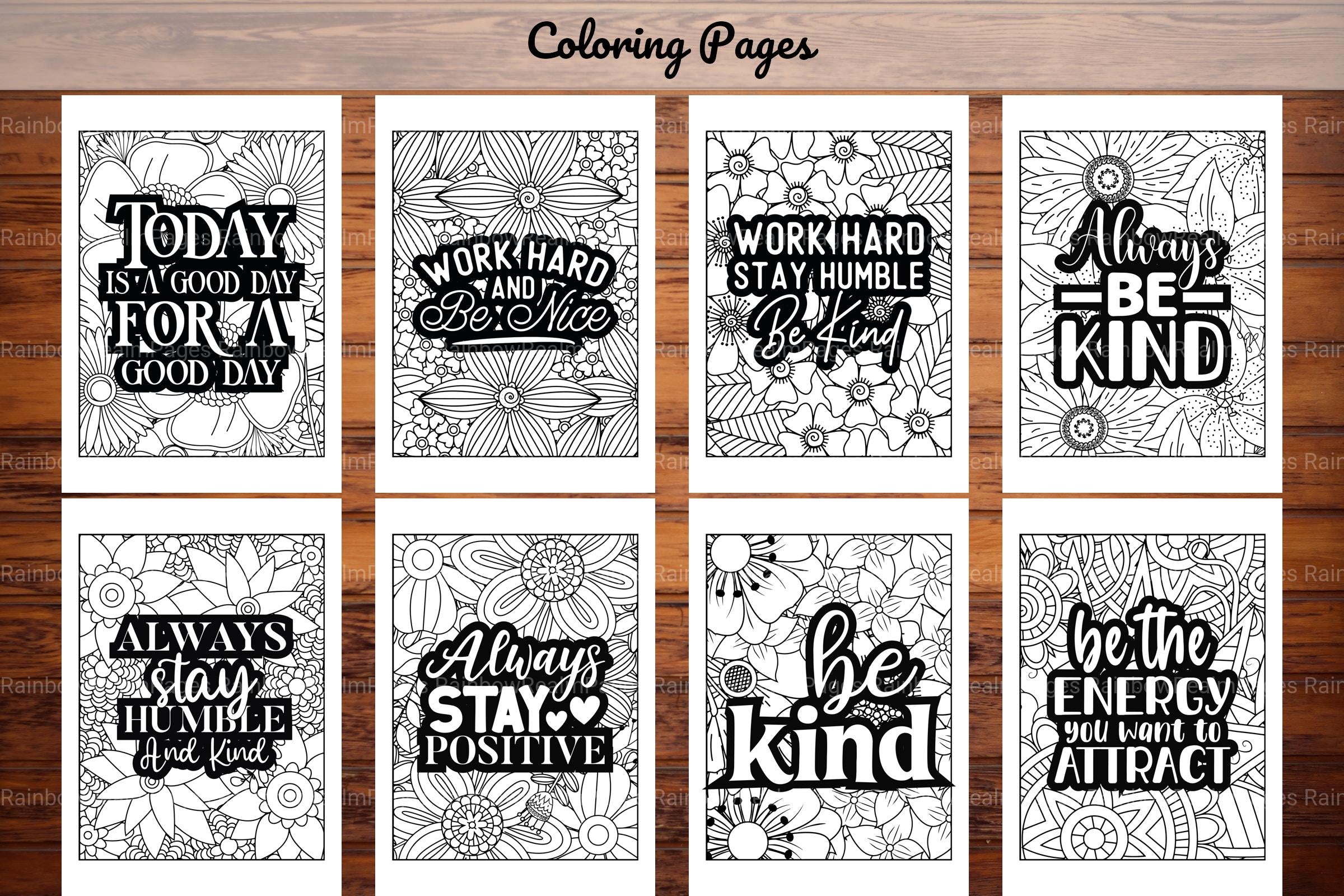 Inspirational Quotes Coloring Book - CraftNest - Digital Crafting and Art