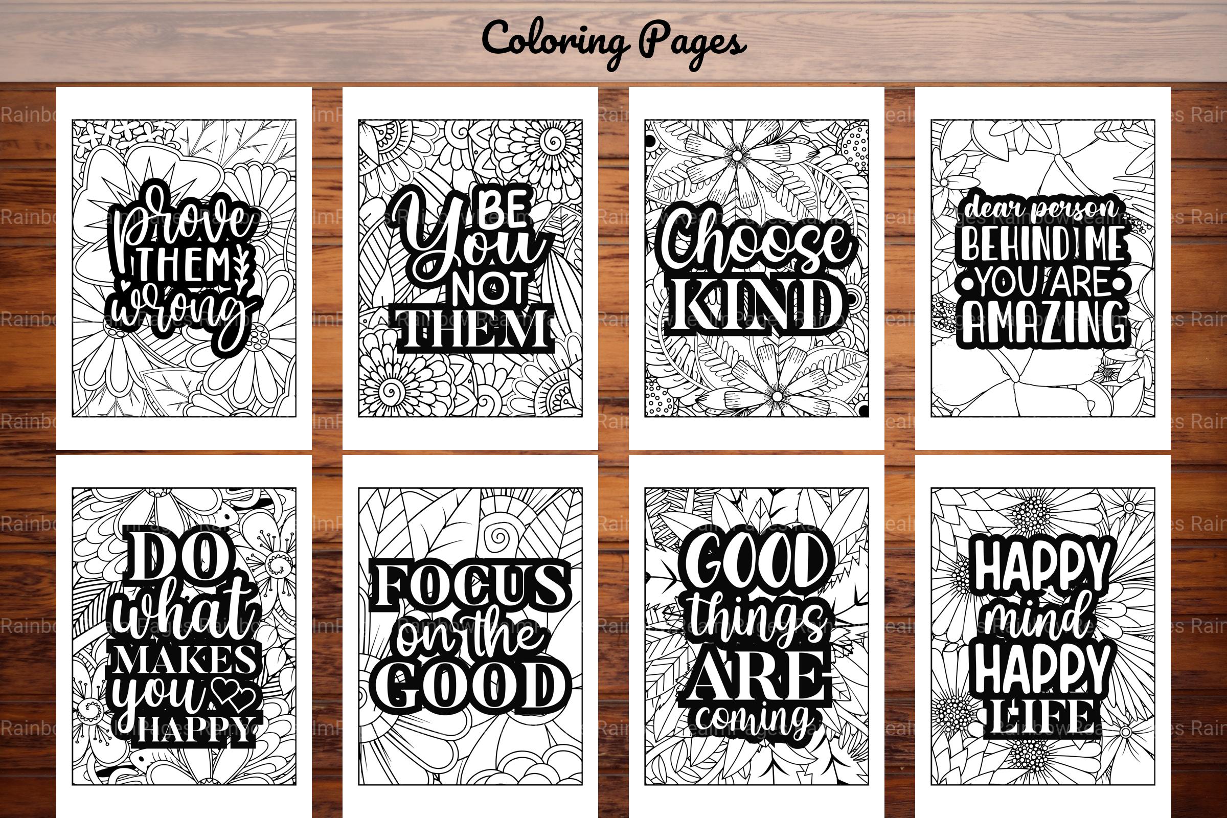 Inspirational Quotes Coloring Book - CraftNest - Digital Crafting and Art