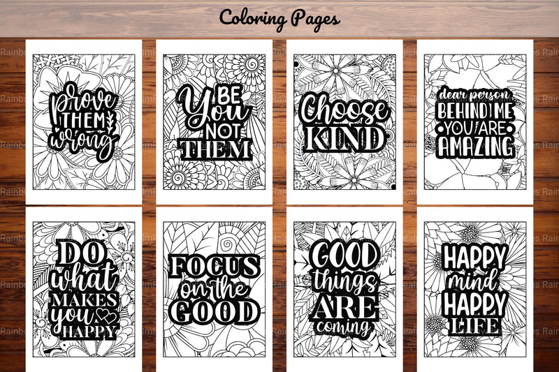 Inspirational Quotes Coloring Book - CraftNest - Digital Crafting and Art