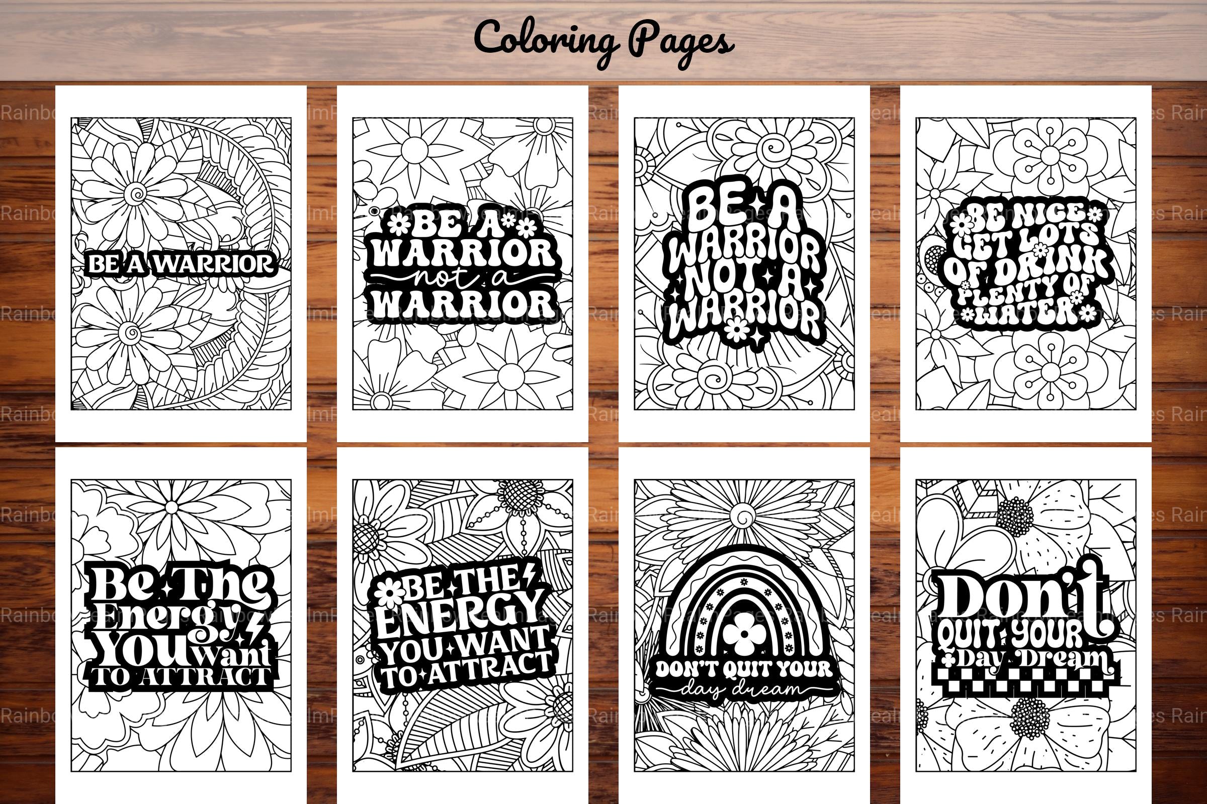 Inspirational Quotes Coloring Book - CraftNest - Digital Crafting and Art