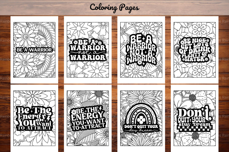 Inspirational Quotes Coloring Book - CraftNest - Digital Crafting and Art