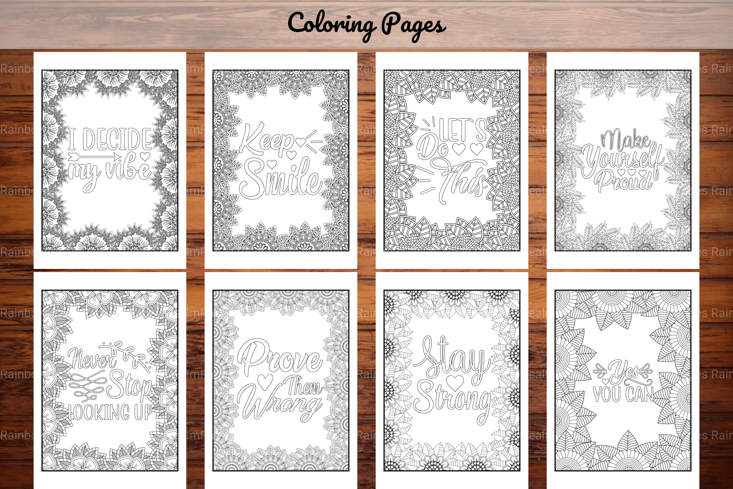 Motivational Quotes Coloring Book Collection - CraftNest - Digital Crafting and Art