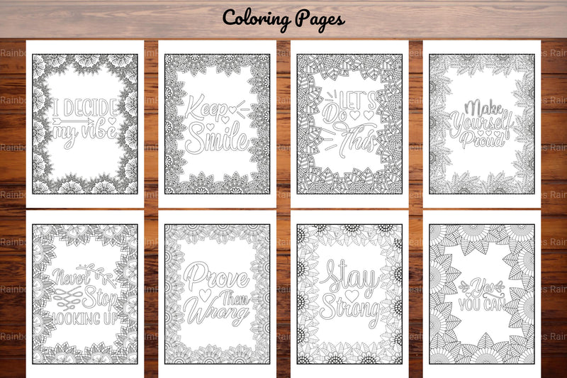 Motivational Quotes Coloring Book Collection - CraftNest - Digital Crafting and Art