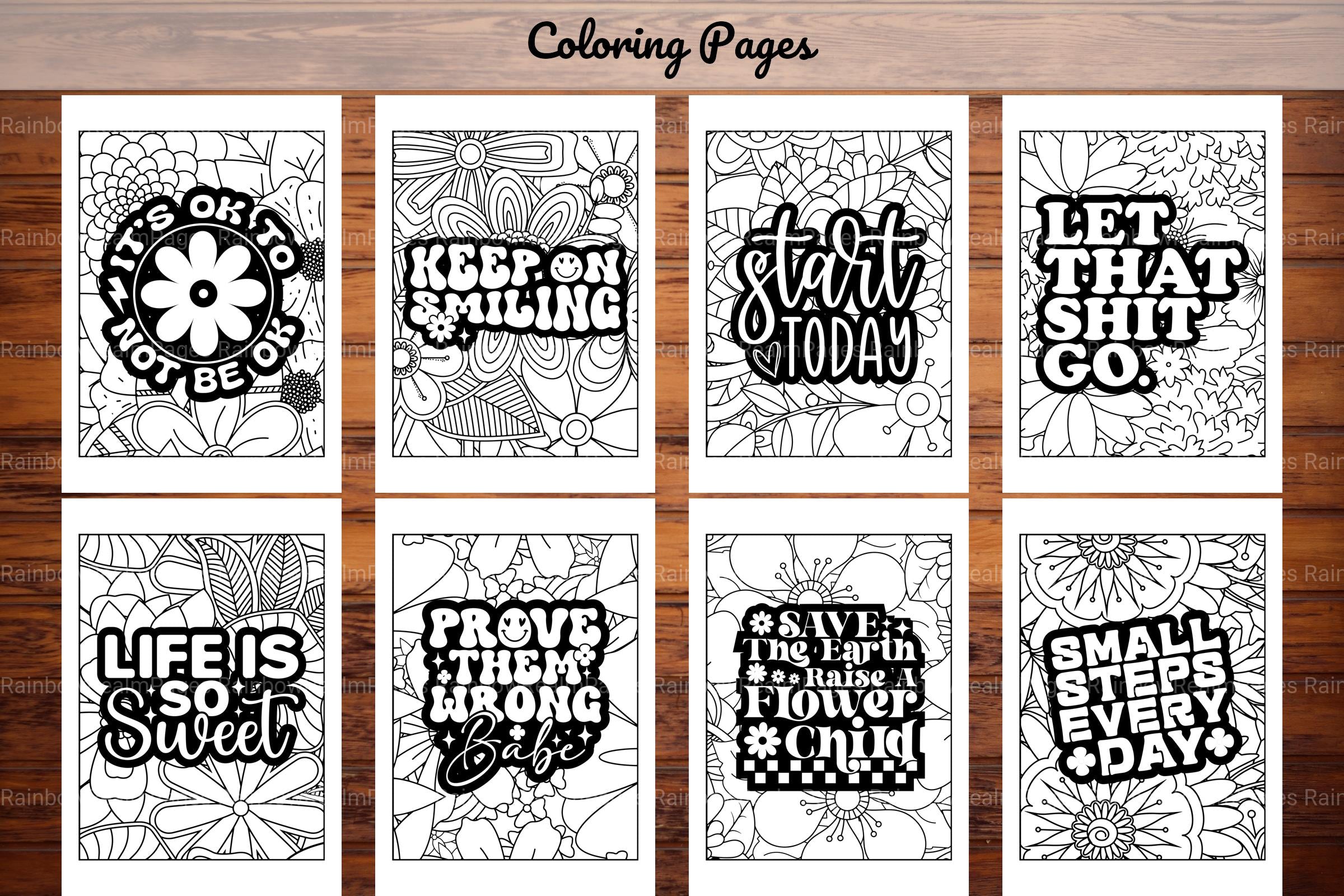Inspirational Quotes Coloring Book - CraftNest - Digital Crafting and Art