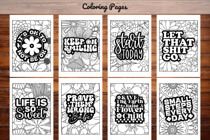 Inspirational Quotes Coloring Book - CraftNest - Digital Crafting and Art