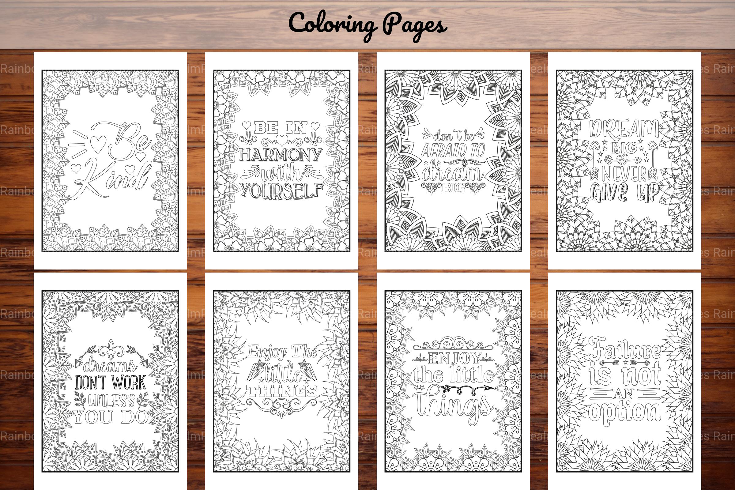 Motivational Quotes Coloring Book Collection - CraftNest - Digital Crafting and Art