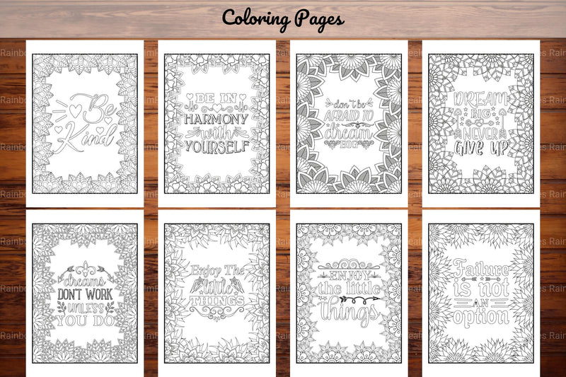Motivational Quotes Coloring Book Collection - CraftNest - Digital Crafting and Art