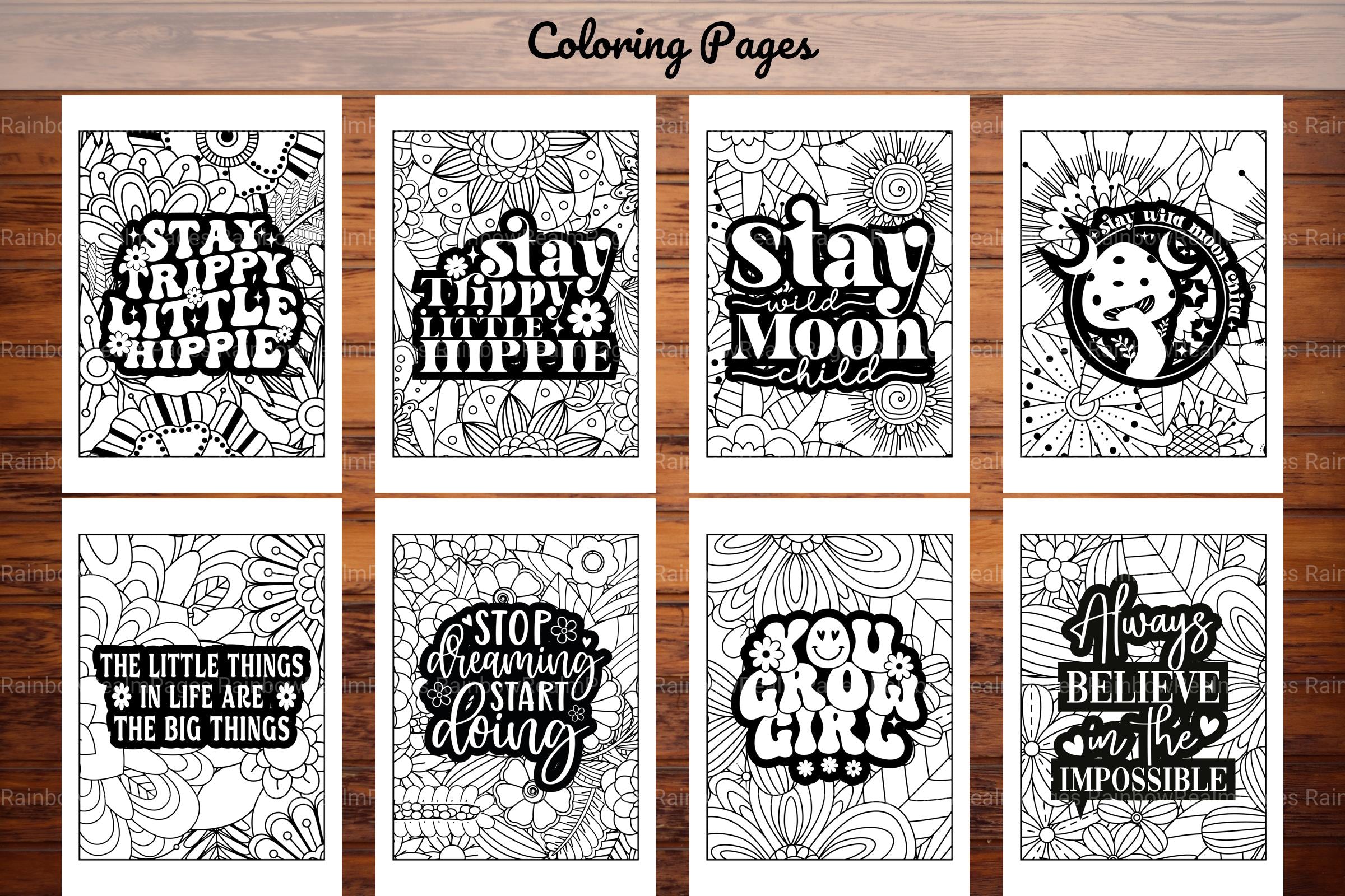 Inspirational Quotes Coloring Book - CraftNest - Digital Crafting and Art