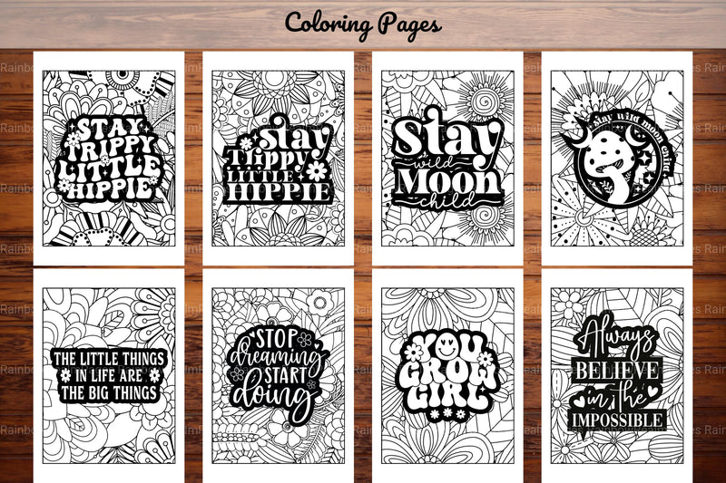 Inspirational Quotes Coloring Book - CraftNest - Digital Crafting and Art