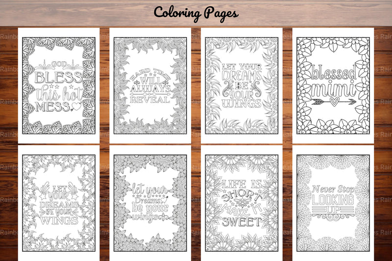 Motivational Quotes Coloring Book Collection - CraftNest - Digital Crafting and Art
