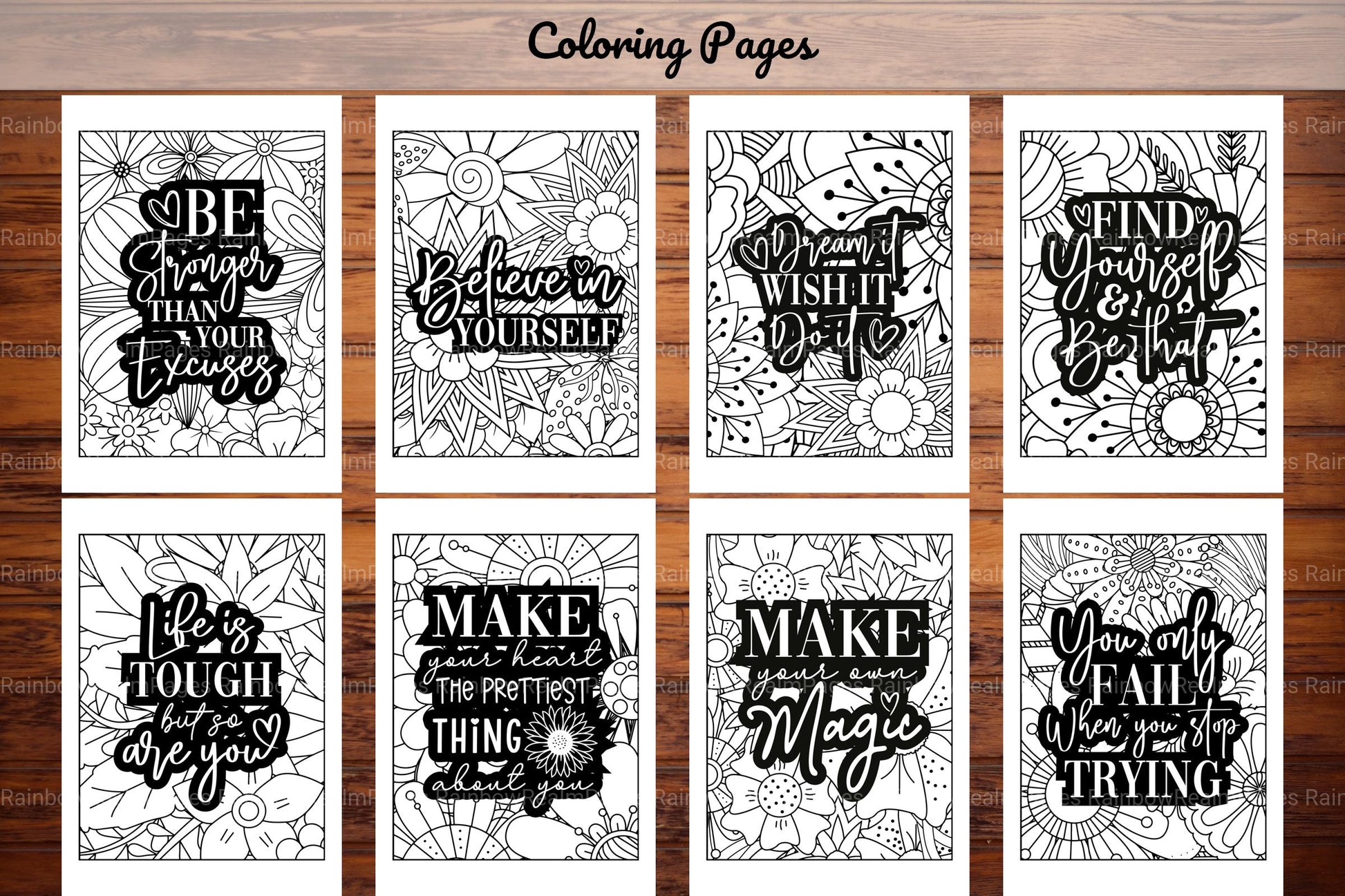 Inspirational Quotes Coloring Book - CraftNest - Digital Crafting and Art