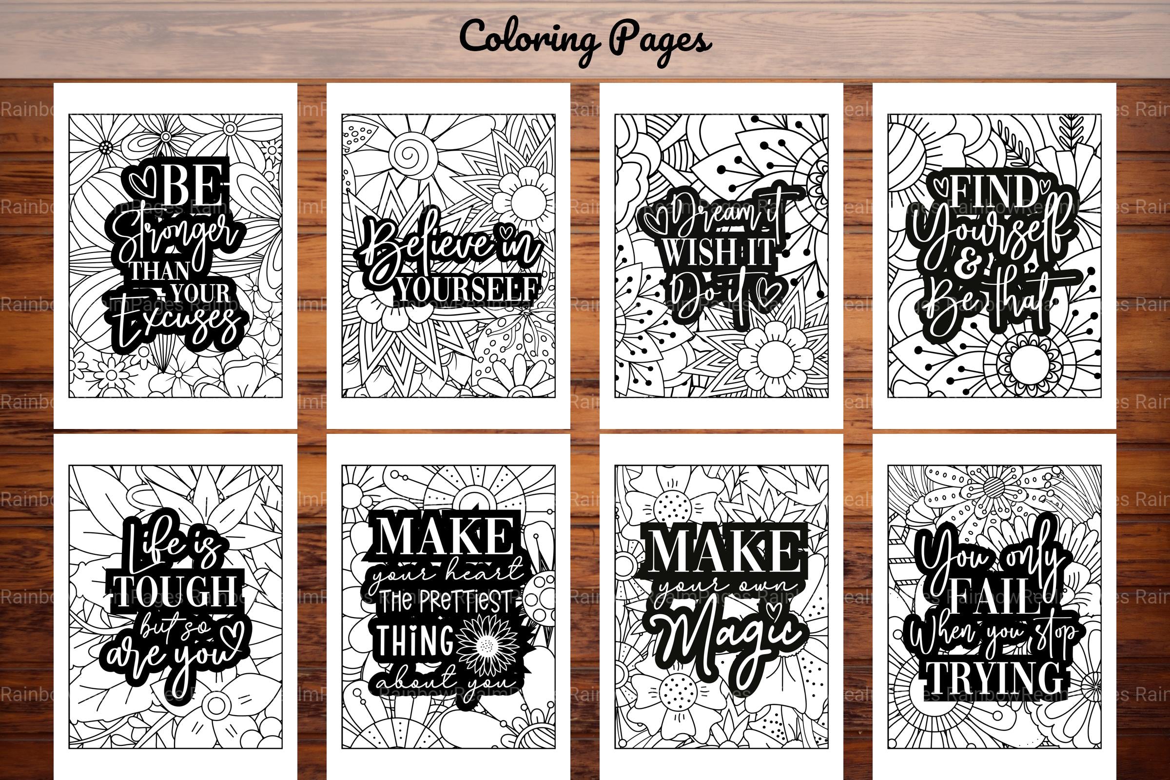 Inspirational Quotes Coloring Book - CraftNest - Digital Crafting and Art