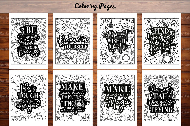 Inspirational Quotes Coloring Book - CraftNest - Digital Crafting and Art