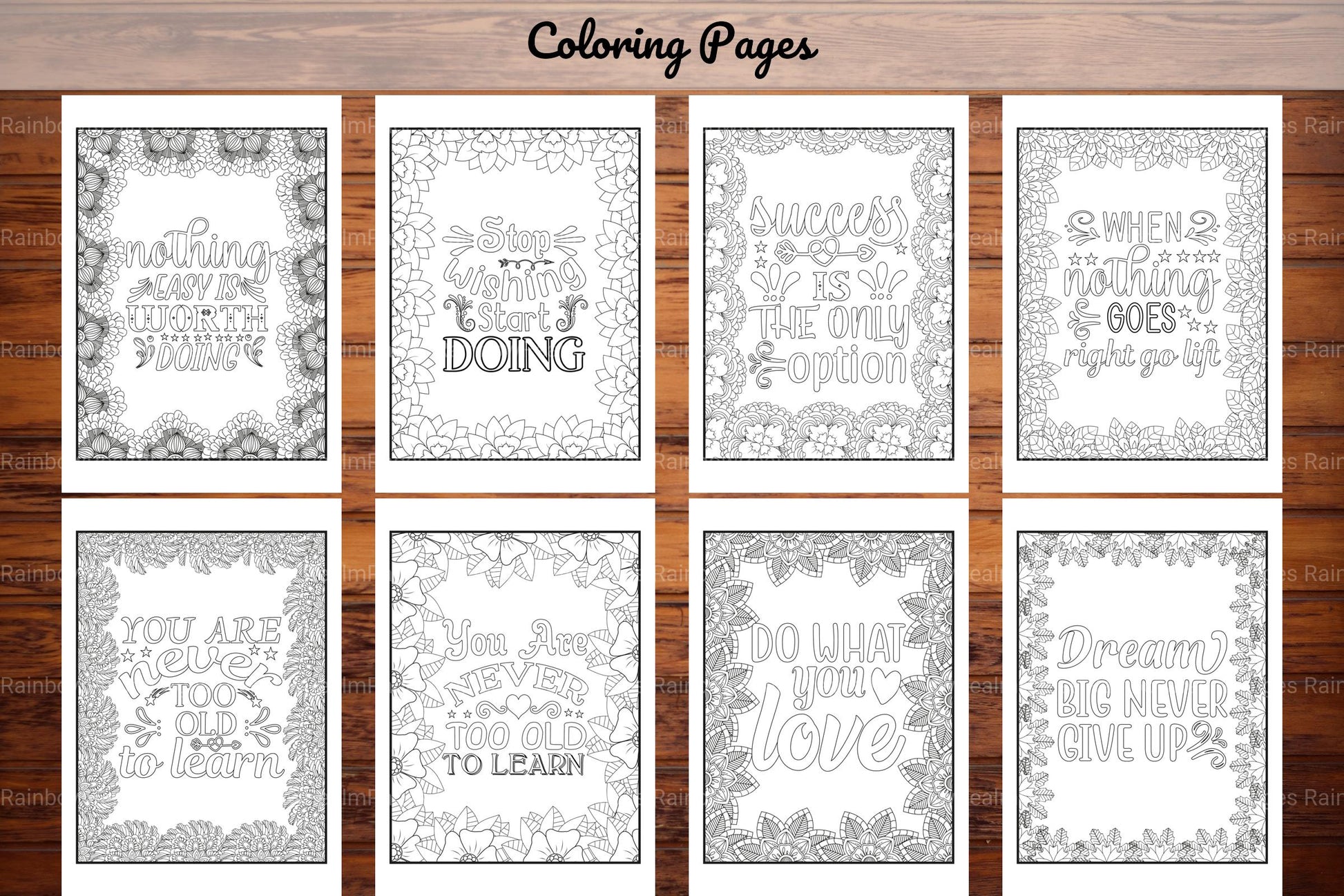 Motivational Quotes Coloring Book Collection - CraftNest - Digital Crafting and Art