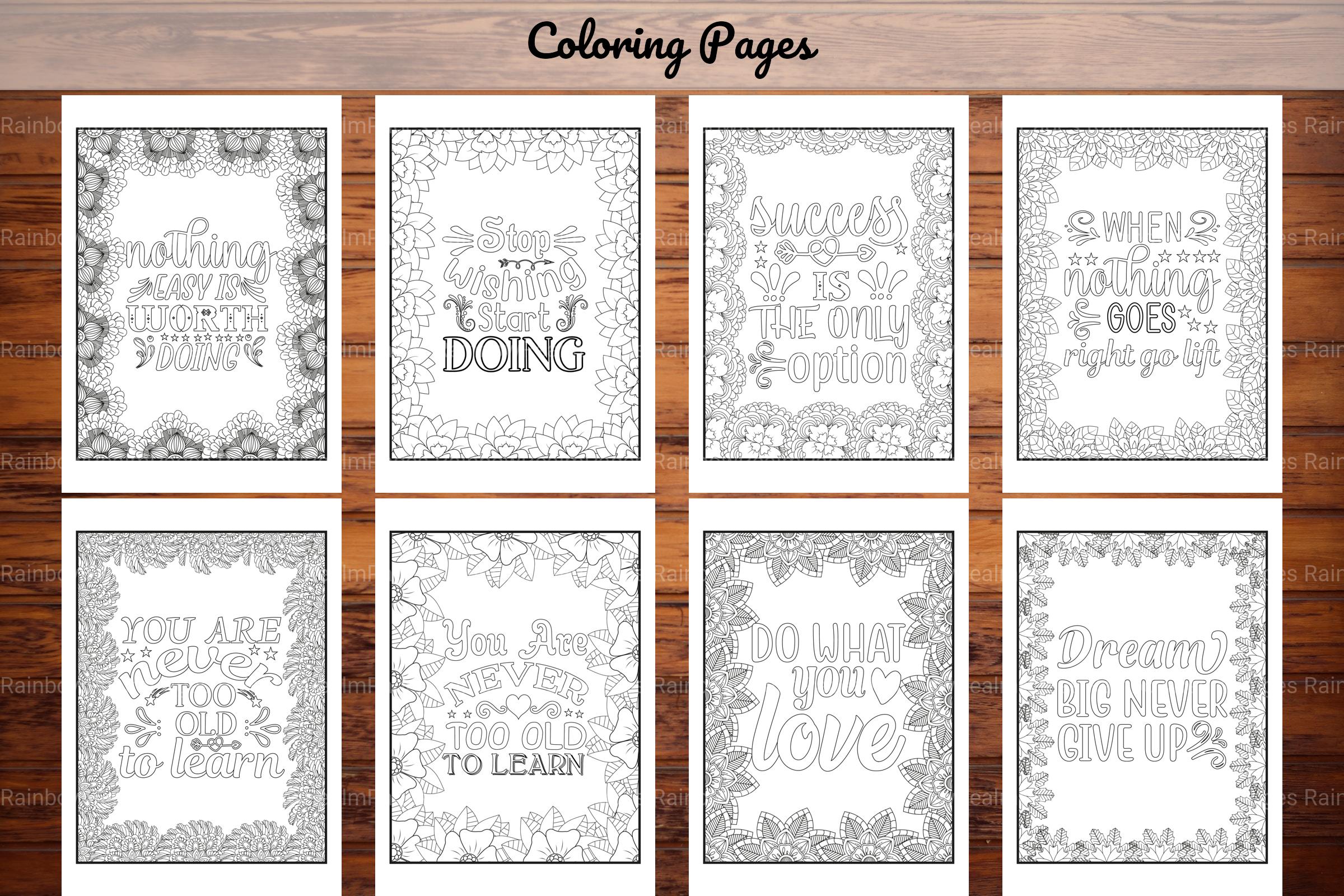 Motivational Quotes Coloring Book Collection - CraftNest - Digital Crafting and Art