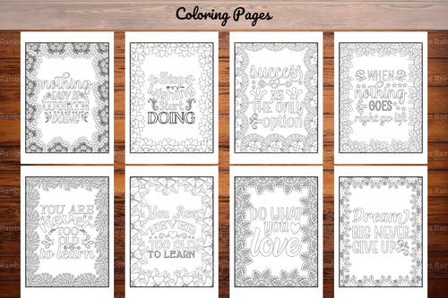 Motivational Quotes Coloring Book Collection