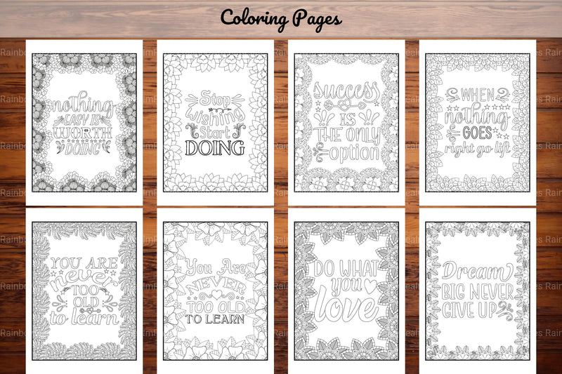 Motivational Quotes Coloring Book Collection - CraftNest - Digital Crafting and Art