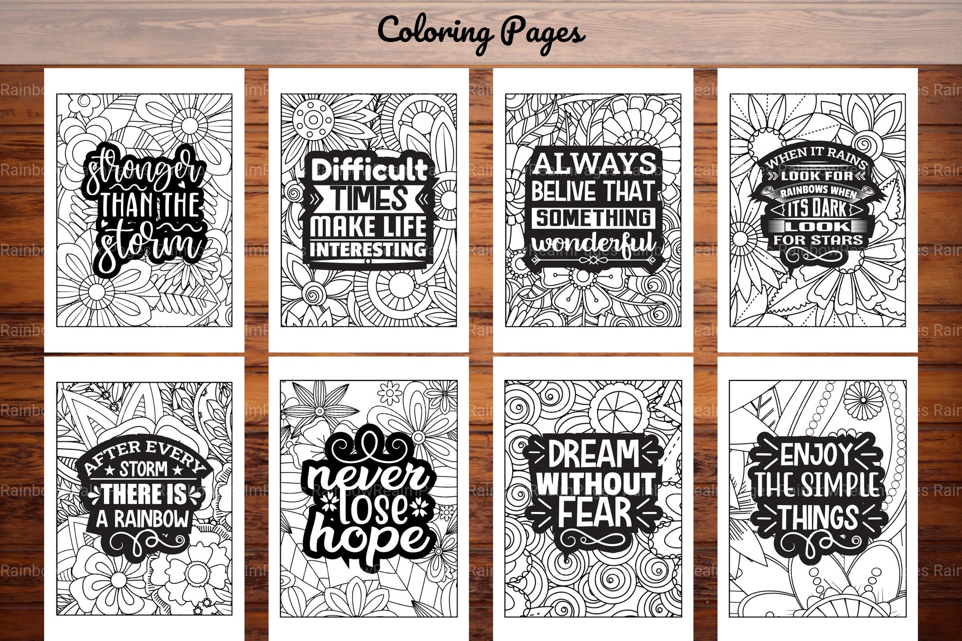 Inspirational Quotes Coloring Book - CraftNest - Digital Crafting and Art