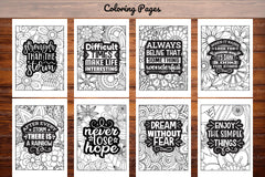 Inspirational Quotes Coloring Book - CraftNest - Digital Crafting and Art