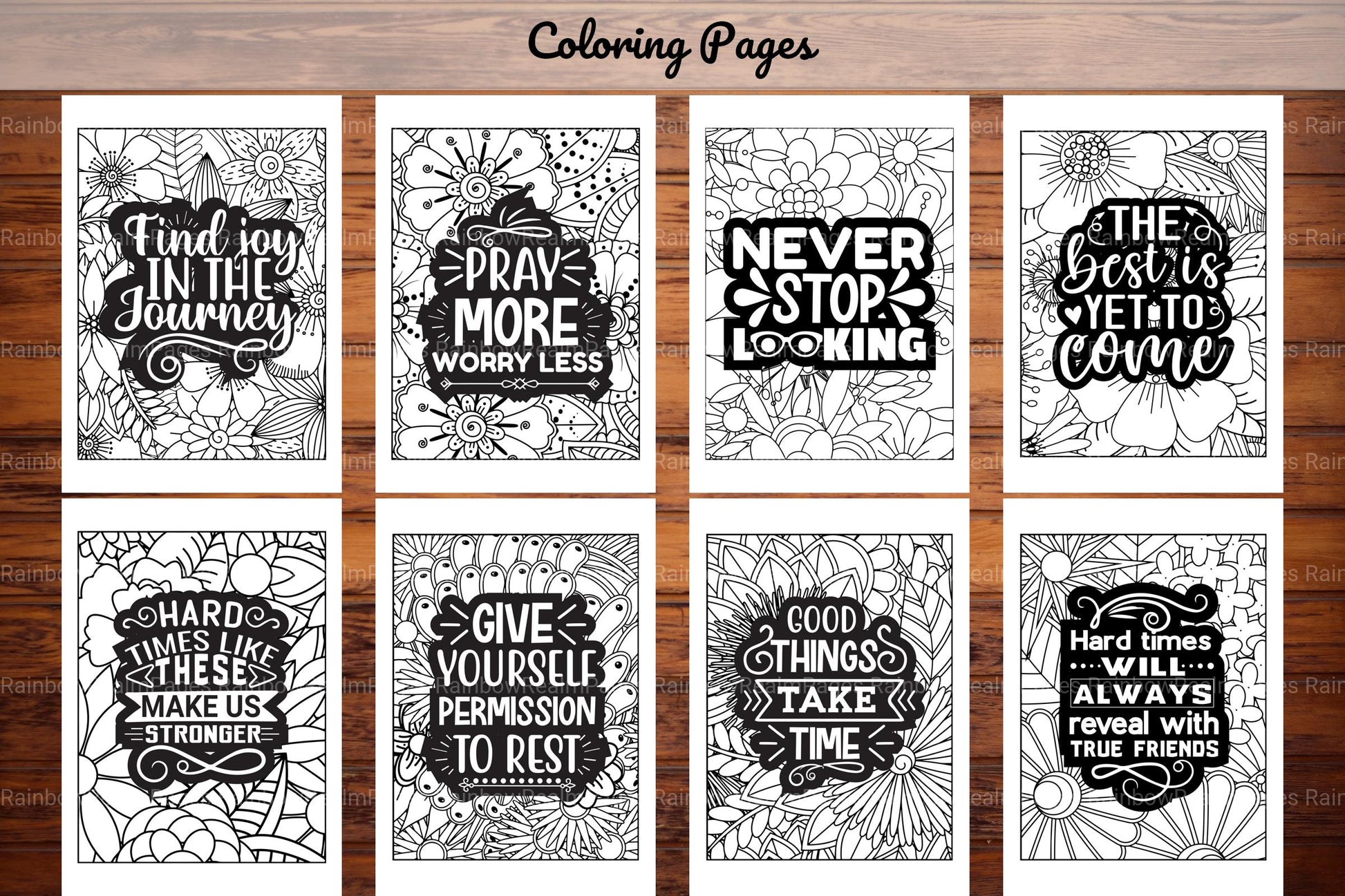 Inspirational Quotes Coloring Book - CraftNest - Digital Crafting and Art
