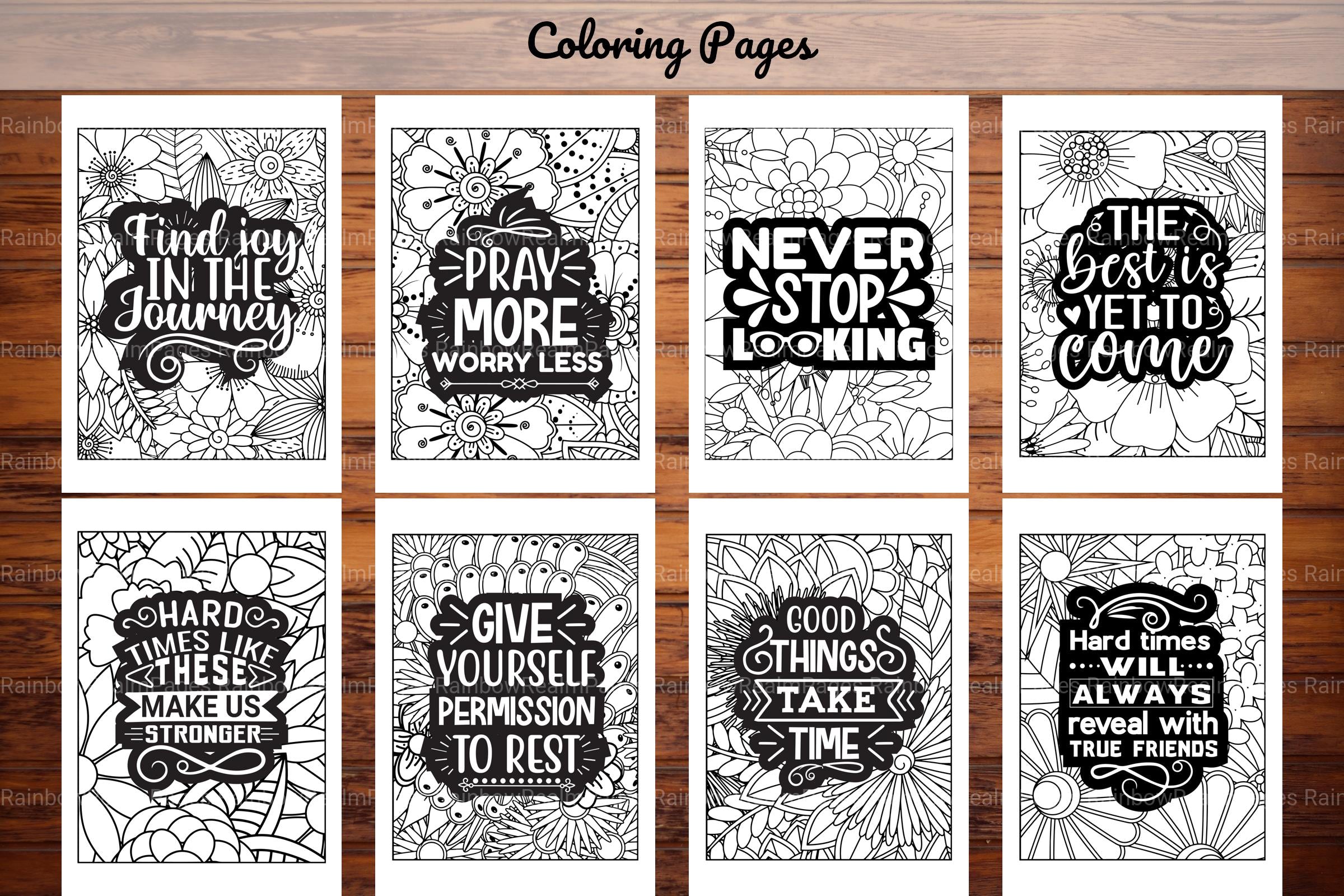 Inspirational Quotes Coloring Book - CraftNest - Digital Crafting and Art