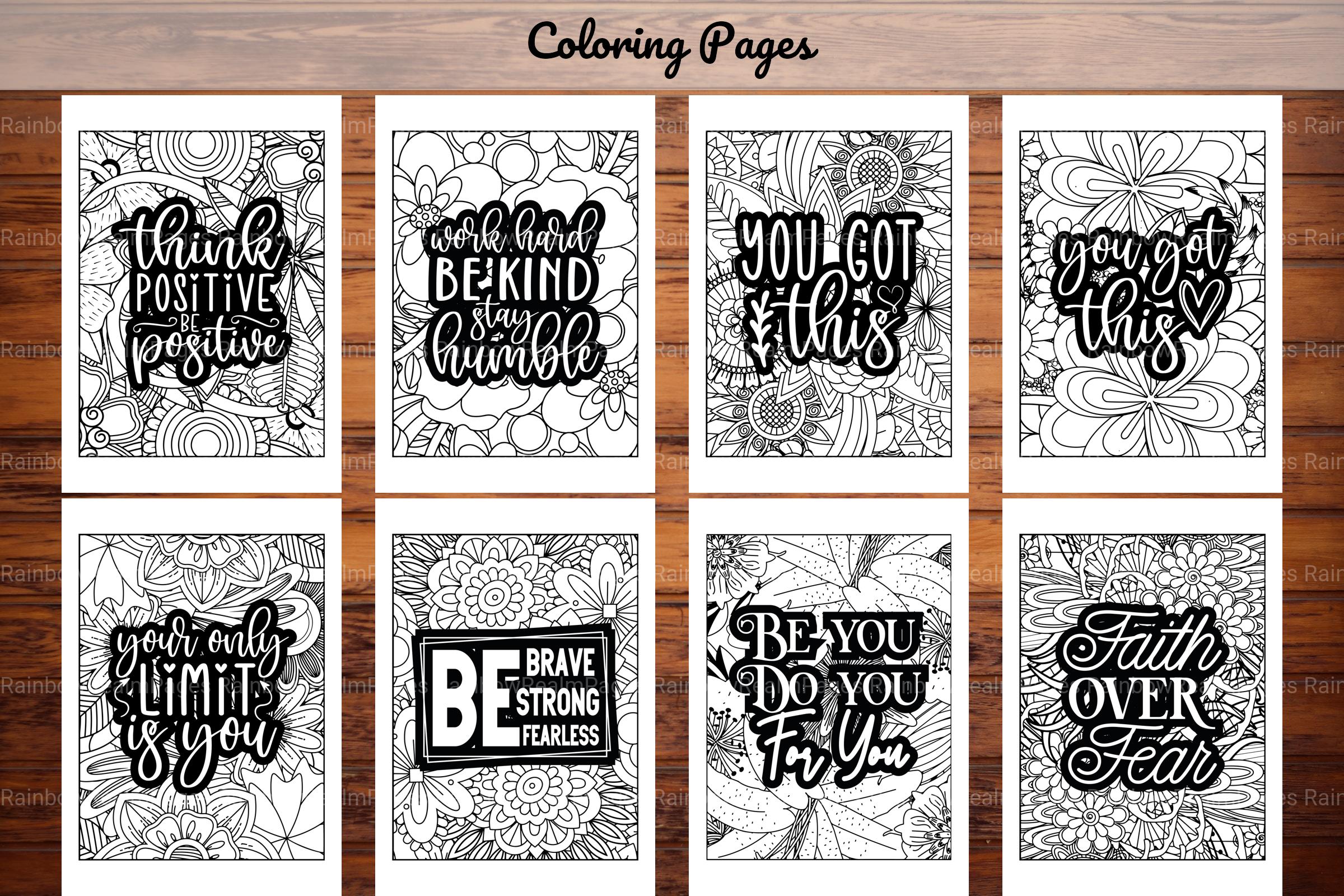 Inspirational Quotes Coloring Book - CraftNest - Digital Crafting and Art
