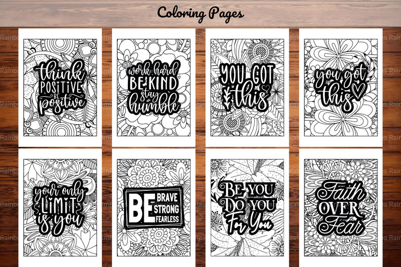 Inspirational Quotes Coloring Book - CraftNest - Digital Crafting and Art