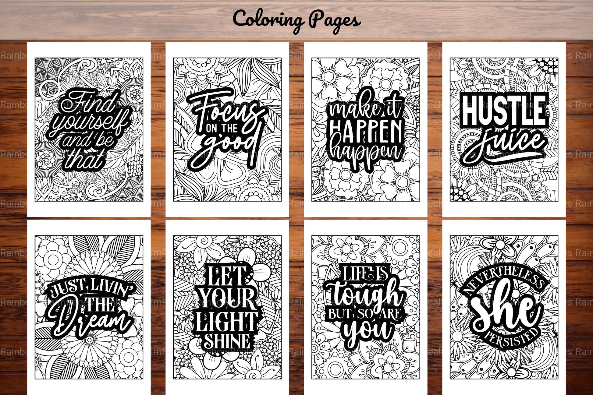 Inspirational Quotes Coloring Book - CraftNest - Digital Crafting and Art
