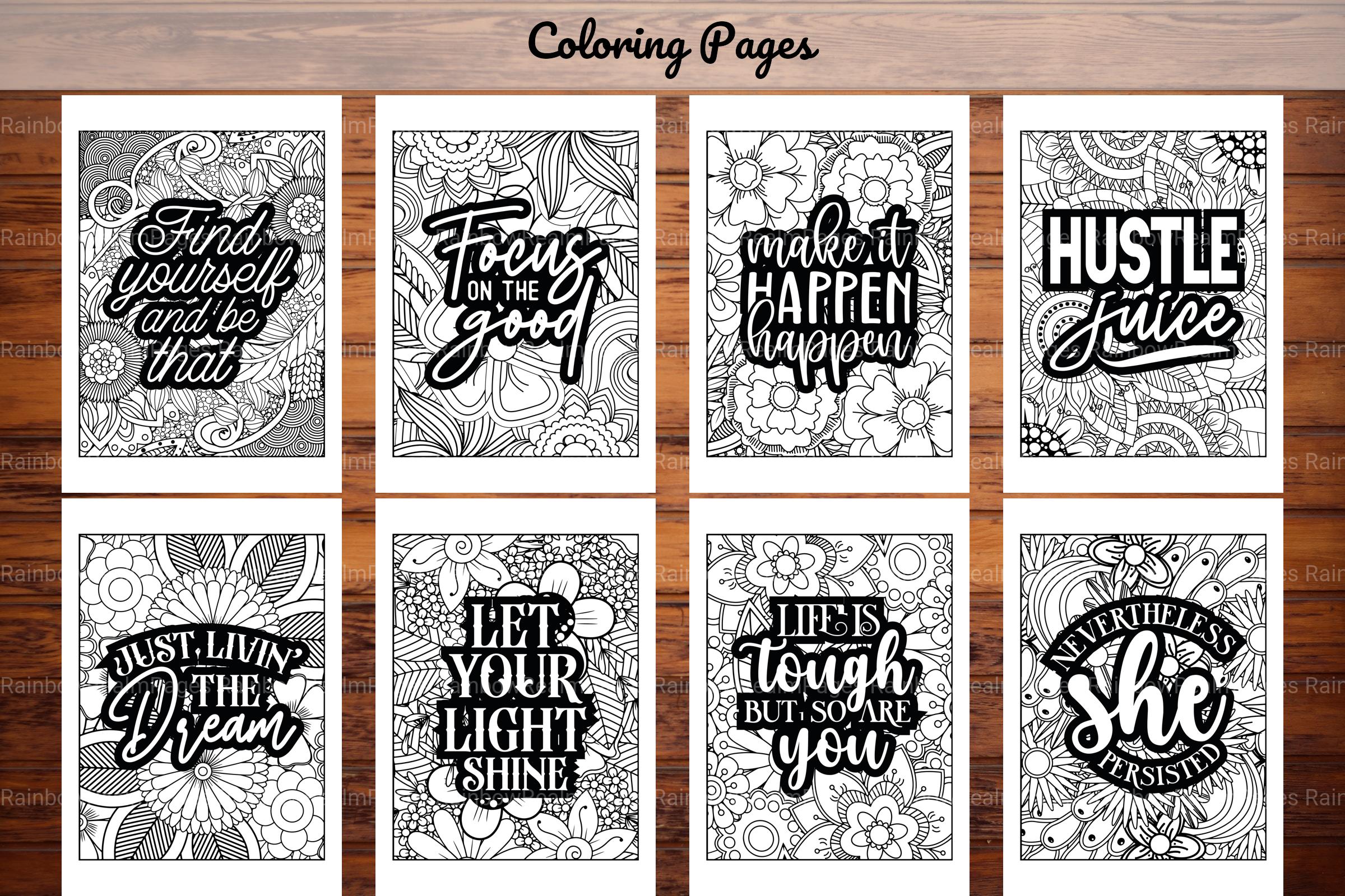 Inspirational Quotes Coloring Book - CraftNest - Digital Crafting and Art