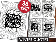 Winter Quotes Coloring Book - CraftNest - Digital Crafting and Art