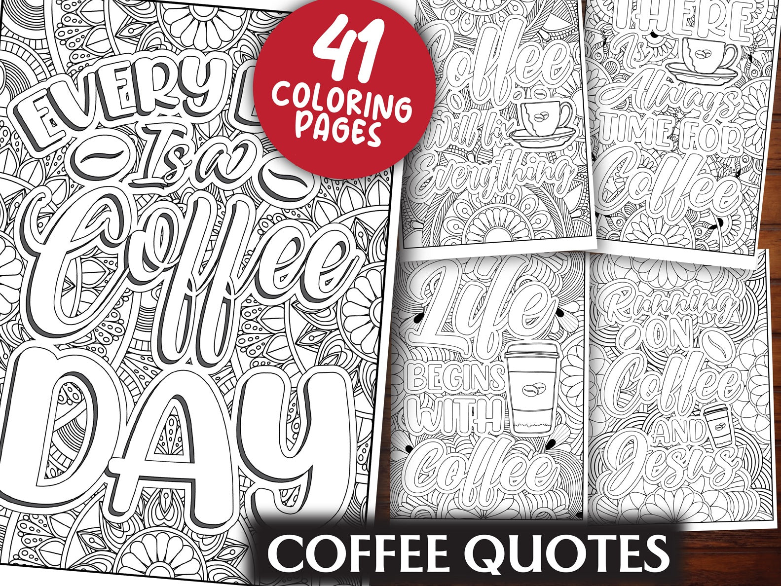 Coffee Quotes Coloring Book - CraftNest - Digital Crafting and Art