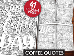 Coffee Quotes Coloring Book - CraftNest - Digital Crafting and Art