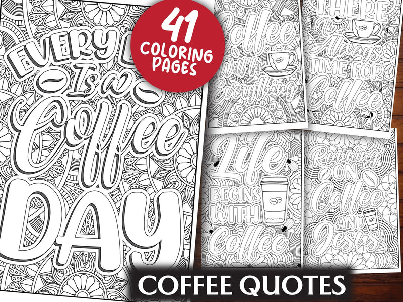 Coffee Quotes Coloring Book - CraftNest - Digital Crafting and Art