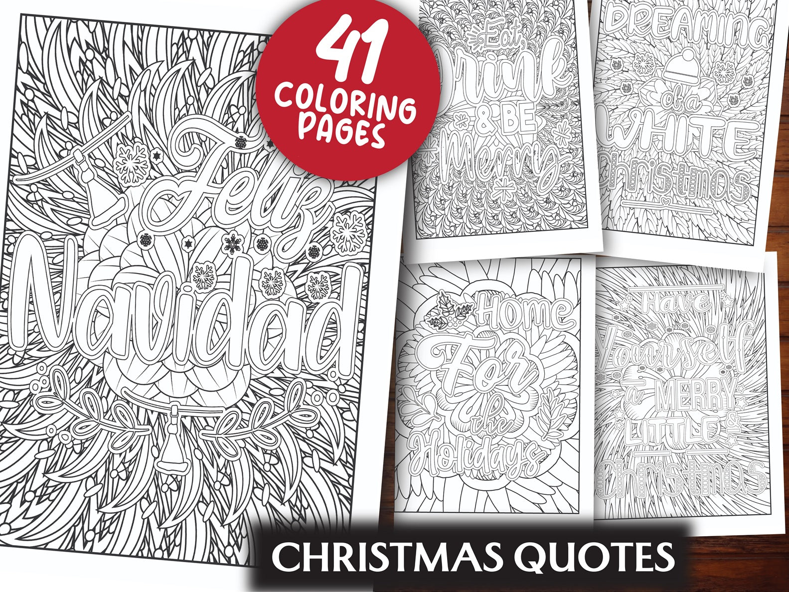 Christmas Quotes Coloring Book - CraftNest - Digital Crafting and Art