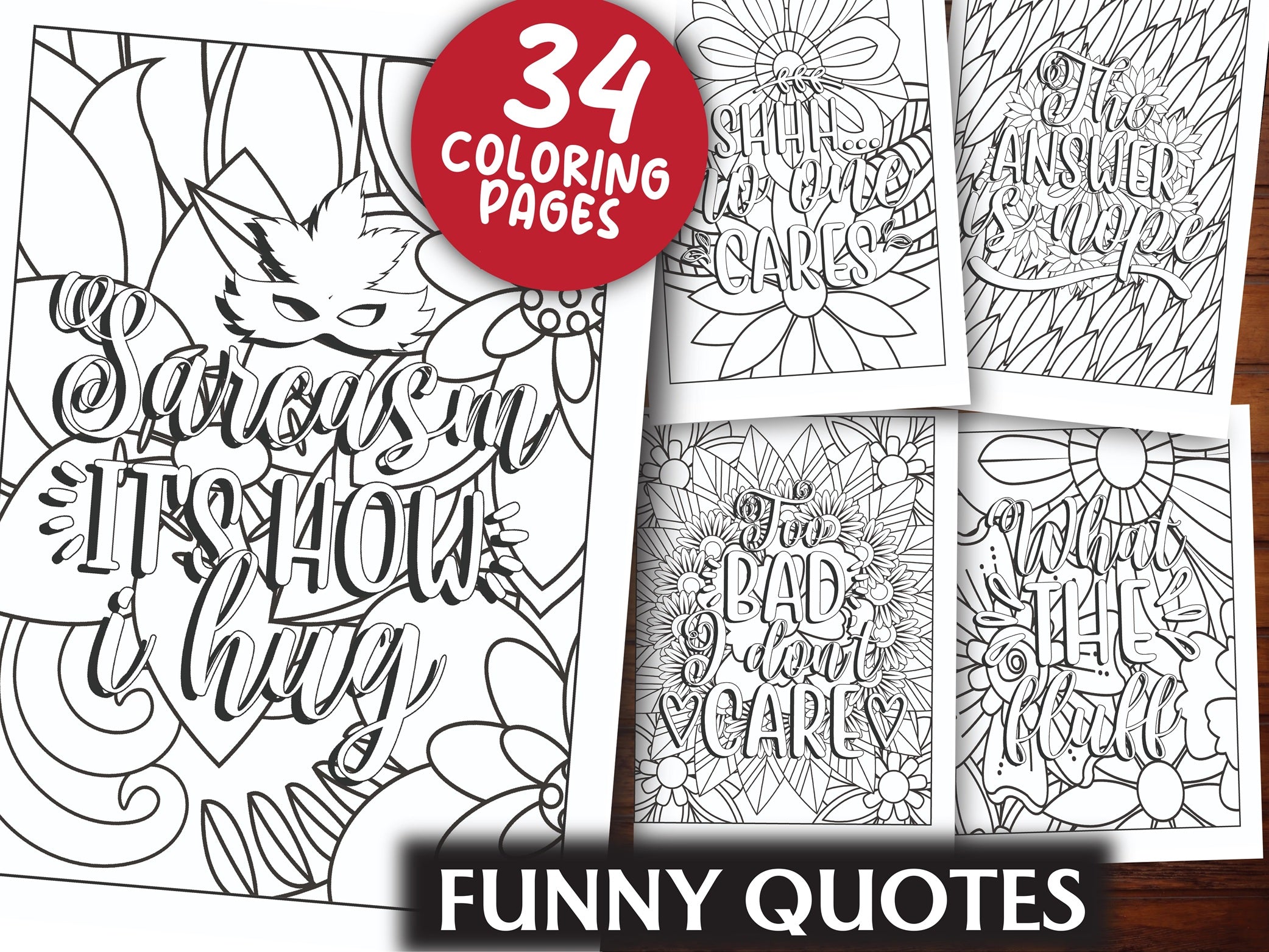 Funny Quotes Coloring Book - CraftNest - Digital Crafting and Art
