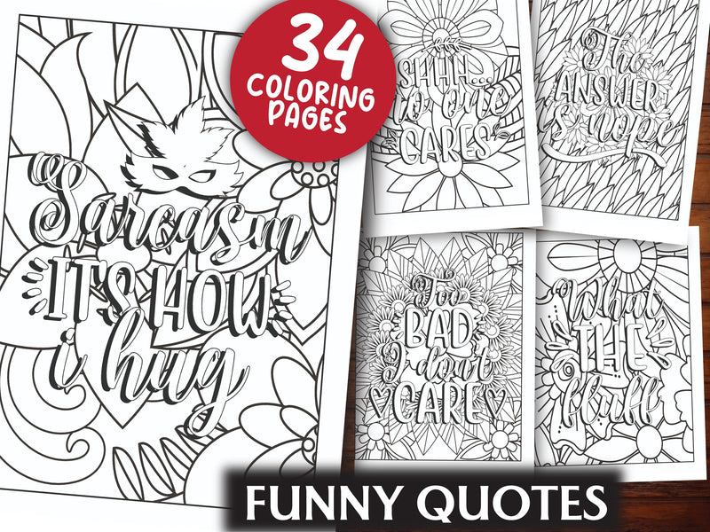 Funny Quotes Coloring Book - CraftNest - Digital Crafting and Art