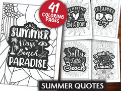 Summer Quotes Coloring Book - CraftNest - Digital Crafting and Art