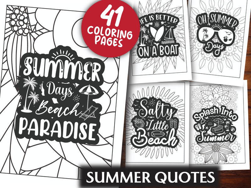 Summer Quotes Coloring Book - CraftNest - Digital Crafting and Art